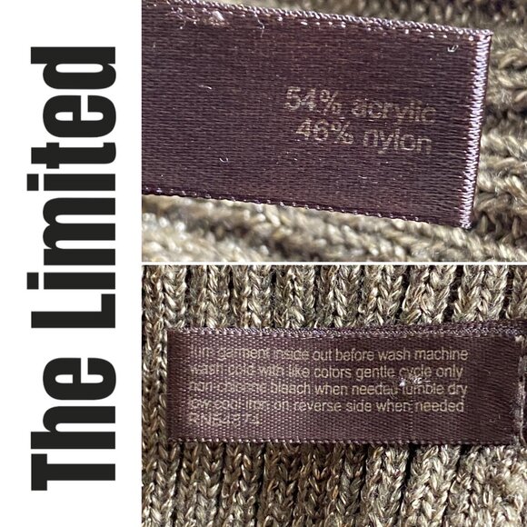 THE LIMITED VINTAGE Y2K SHAWL COLLAR BELTED CARDIGAN METALLIC GOLD BROWN, SIZE M - Picture 8 of 12